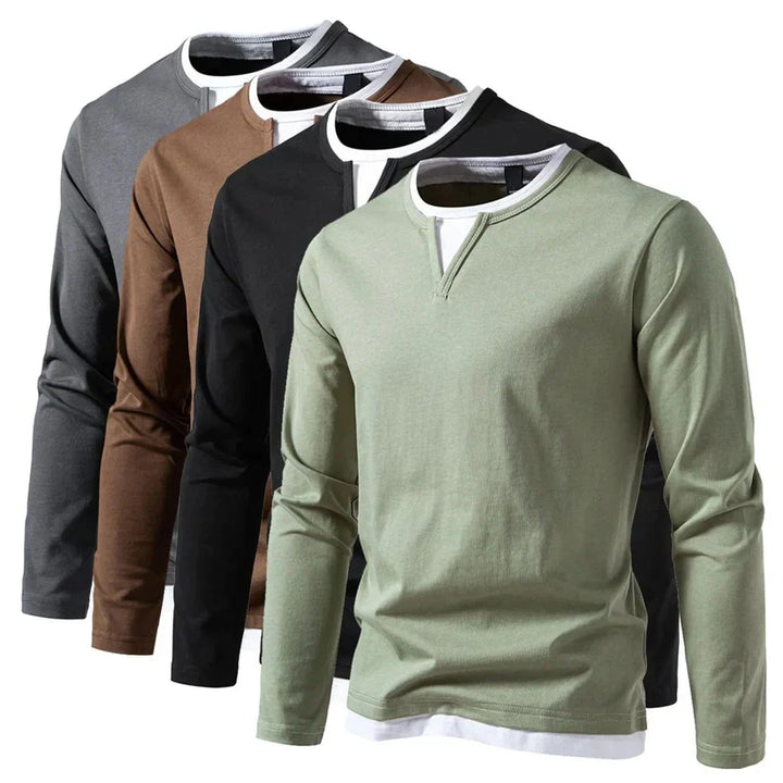 Ron – Modern V-Neck Long Sleeve Shirt