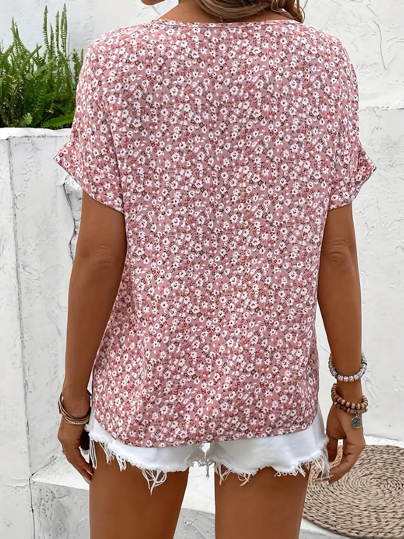 Charis Floral Button-Up Blouse