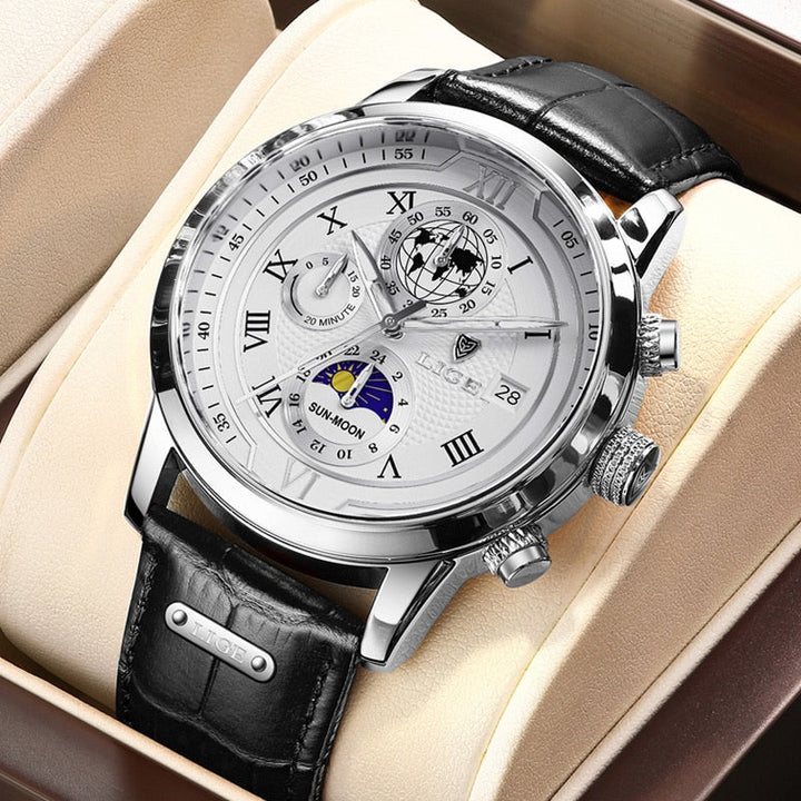 Premium Leather Band Chronograph Watch