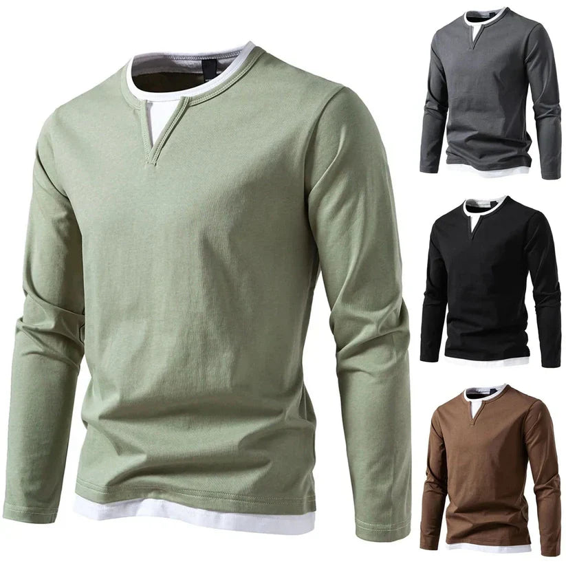 Ron – Modern V-Neck Long Sleeve Shirt