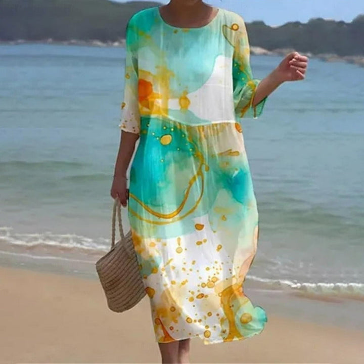 FRANKIE | ELEGANT FLORAL DRESS WITH TUMMY COVERING SALE