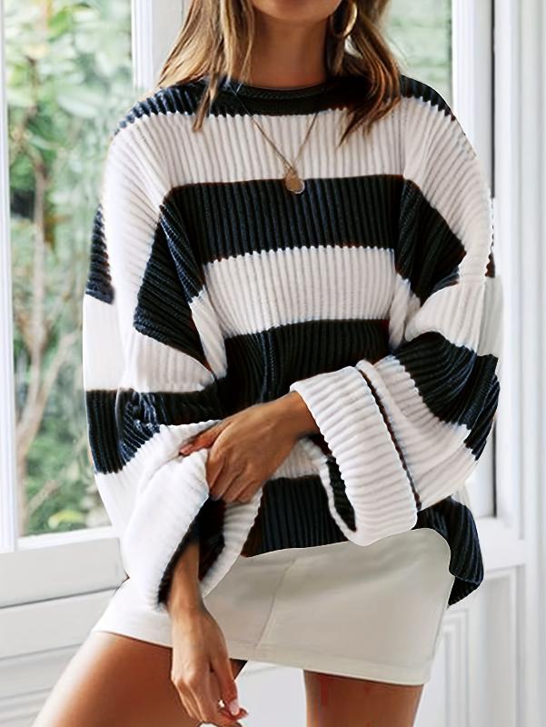 Raya | Striped Crew Neck Pullover