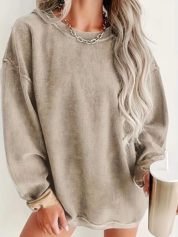 Emmeline | Solid Ribbed Sweatshirt