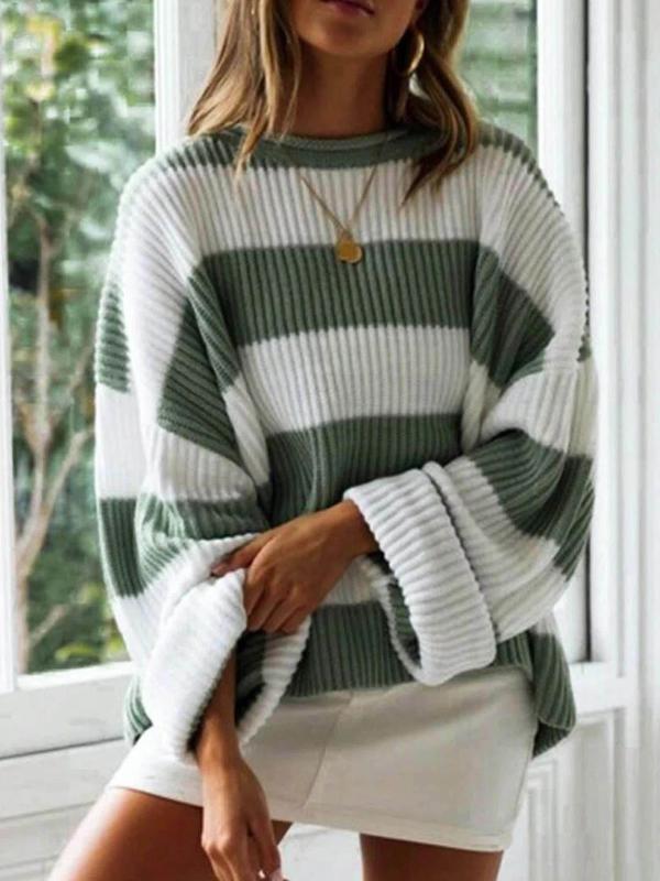 Raya | Striped Crew Neck Pullover