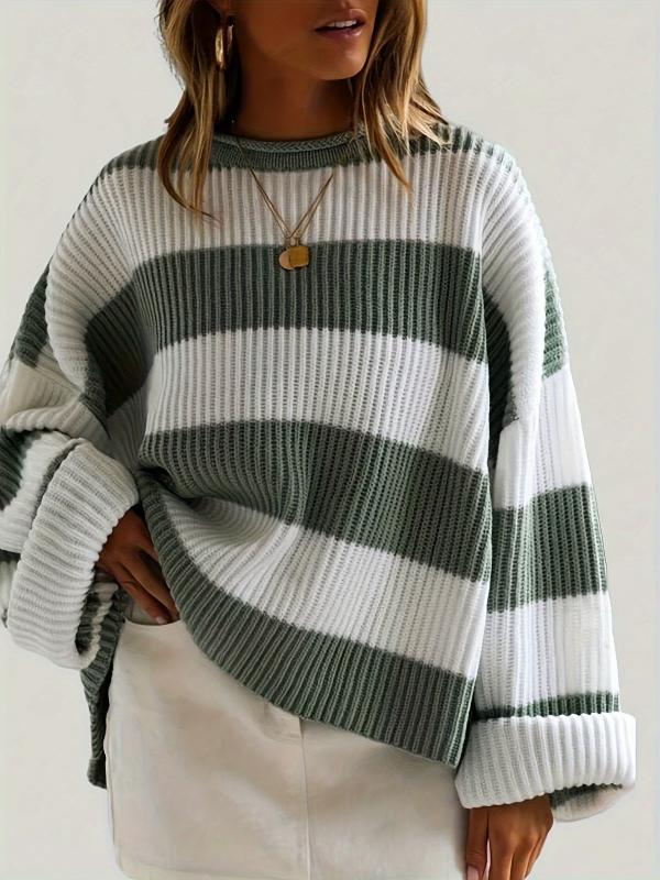 Raya | Striped Crew Neck Pullover