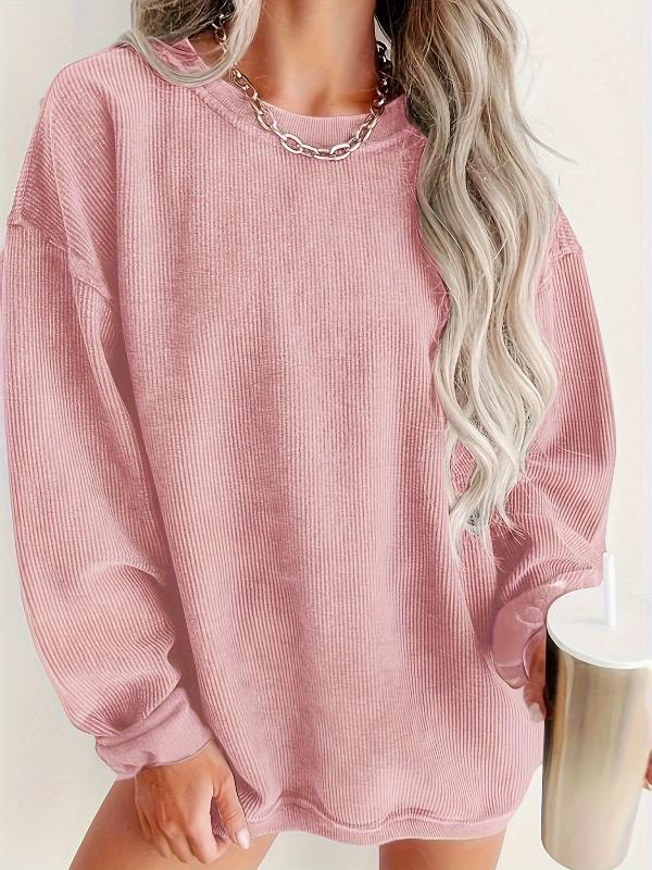 Emmeline | Solid Ribbed Sweatshirt