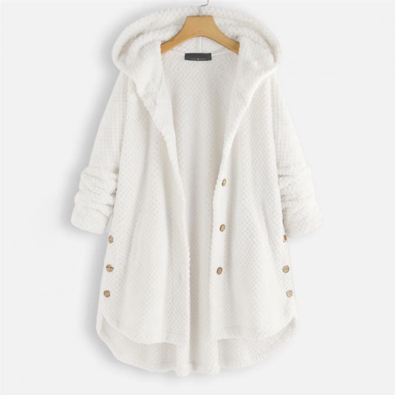 Lois - Ribbed Coat with Elegant Hood