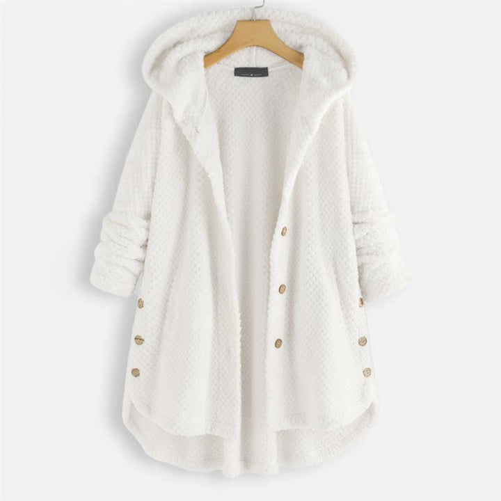 Lois - Ribbed Coat with Elegant Hood