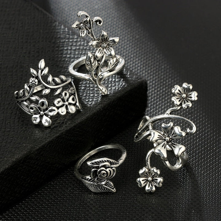 Pack 4 Enchanted Garden Adjustable Rings