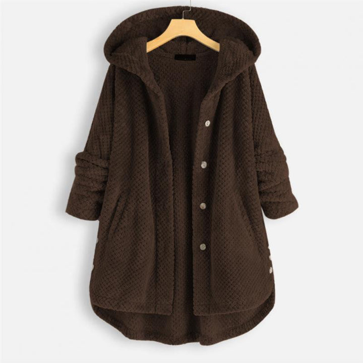 Lois - Ribbed Coat with Elegant Hood