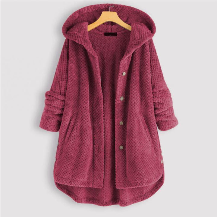 Lois - Ribbed Coat with Elegant Hood