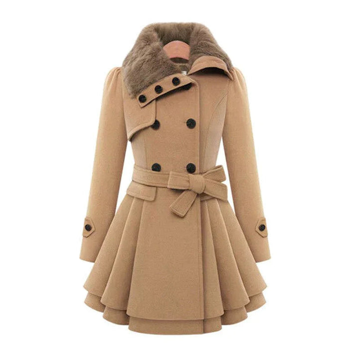 Yasmin - Chic Trench Coat with Vegan Fur