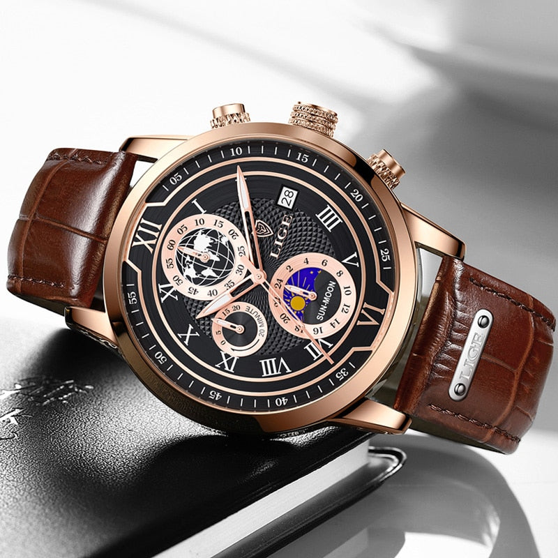 Premium Leather Band Chronograph Watch