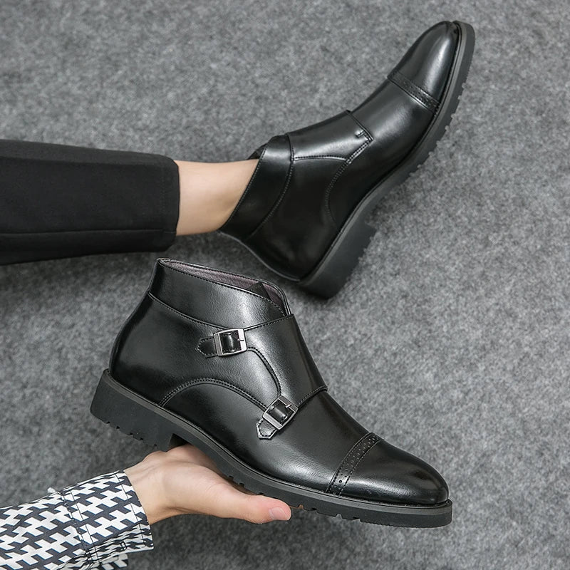 Darell | Double Monk Strap Leather Boots