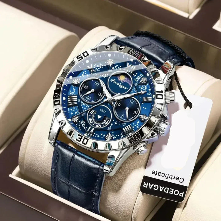 Luxury Chronograph Watch with Leather Band