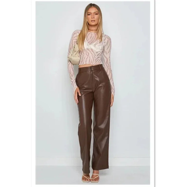 Audrey High-Waisted Leather Pants