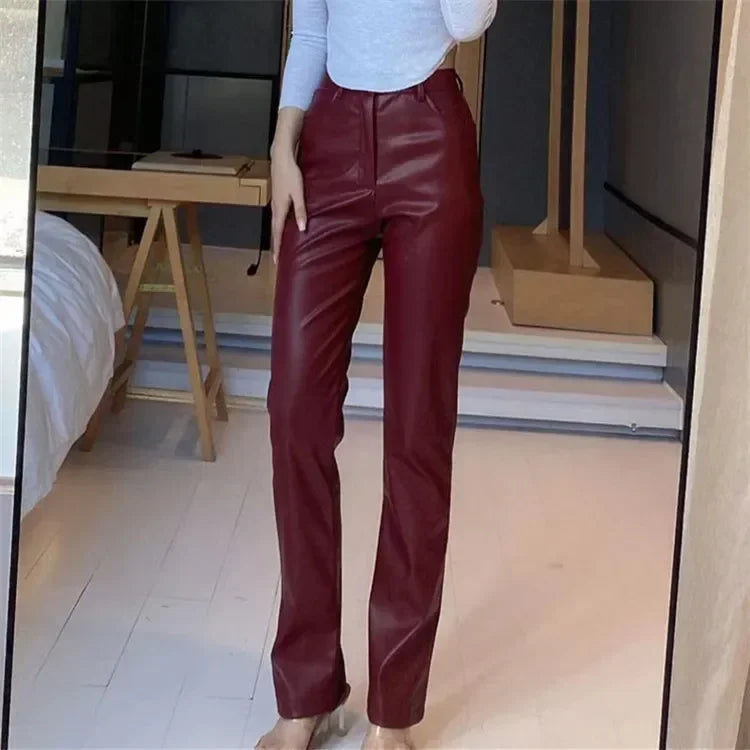 Audrey High-Waisted Leather Pants