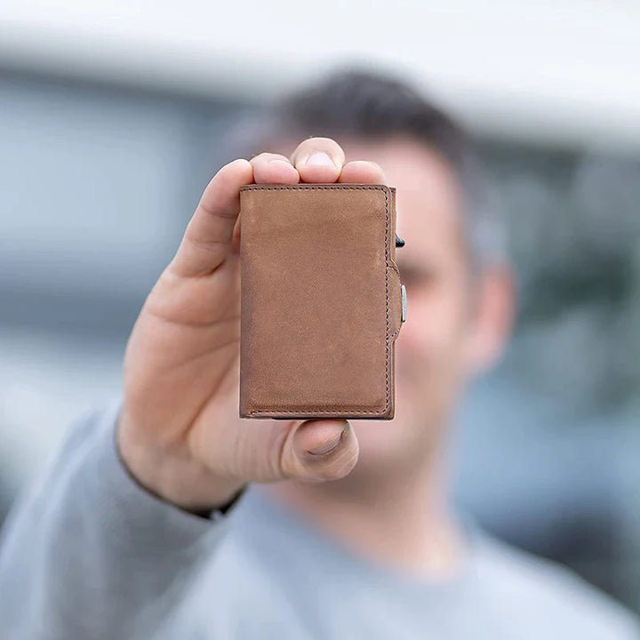 Leather Pop-Up Credit Card Case