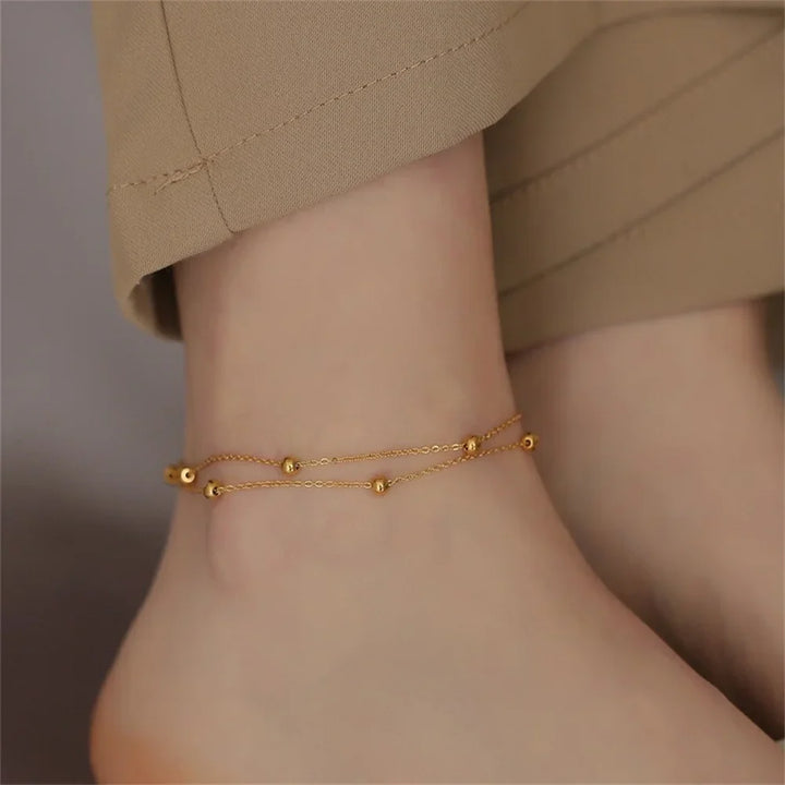 Gold Plated Bead Anklet