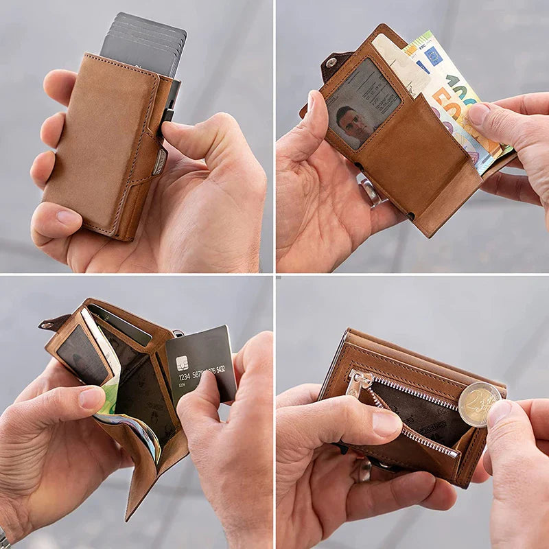 Leather Pop-Up Credit Card Case