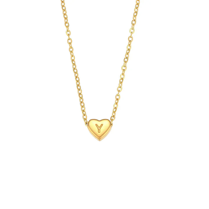 Necklace Heart Letter Pendant