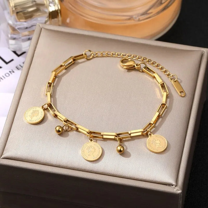 Gilded Charm Bracelet