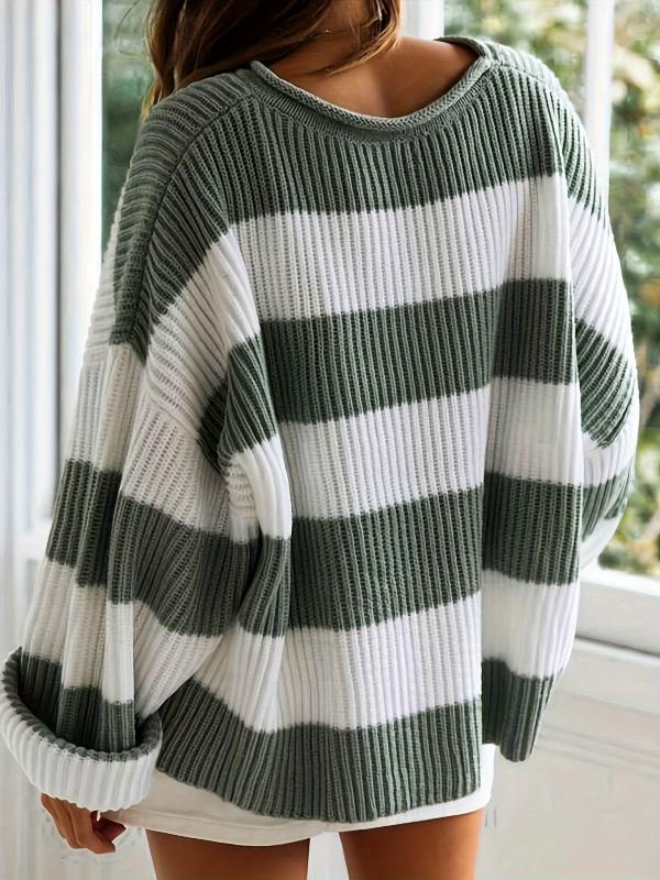 Raya | Striped Crew Neck Pullover