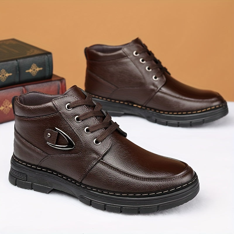 Sutton - Leather boots lined with fleece