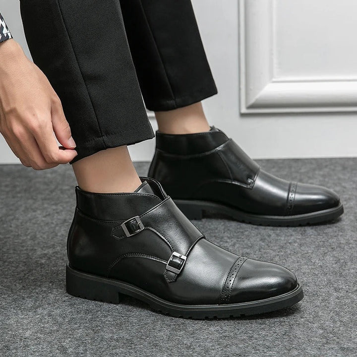 Darell | Double Monk Strap Leather Boots