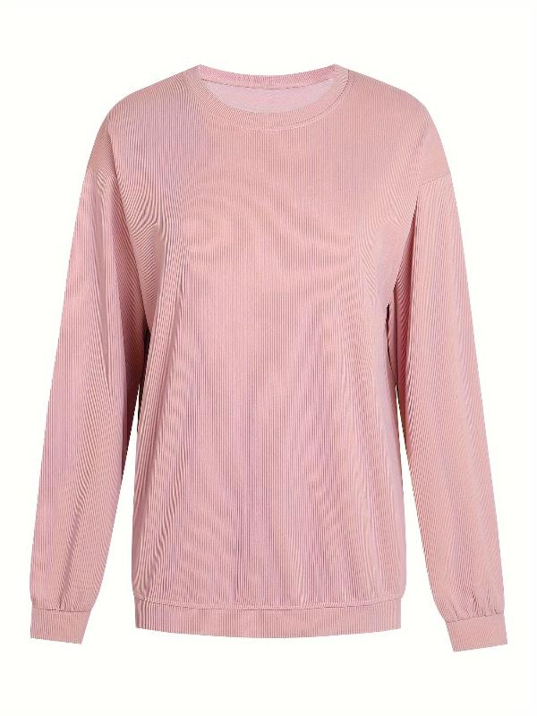 Emmeline | Solid Ribbed Sweatshirt