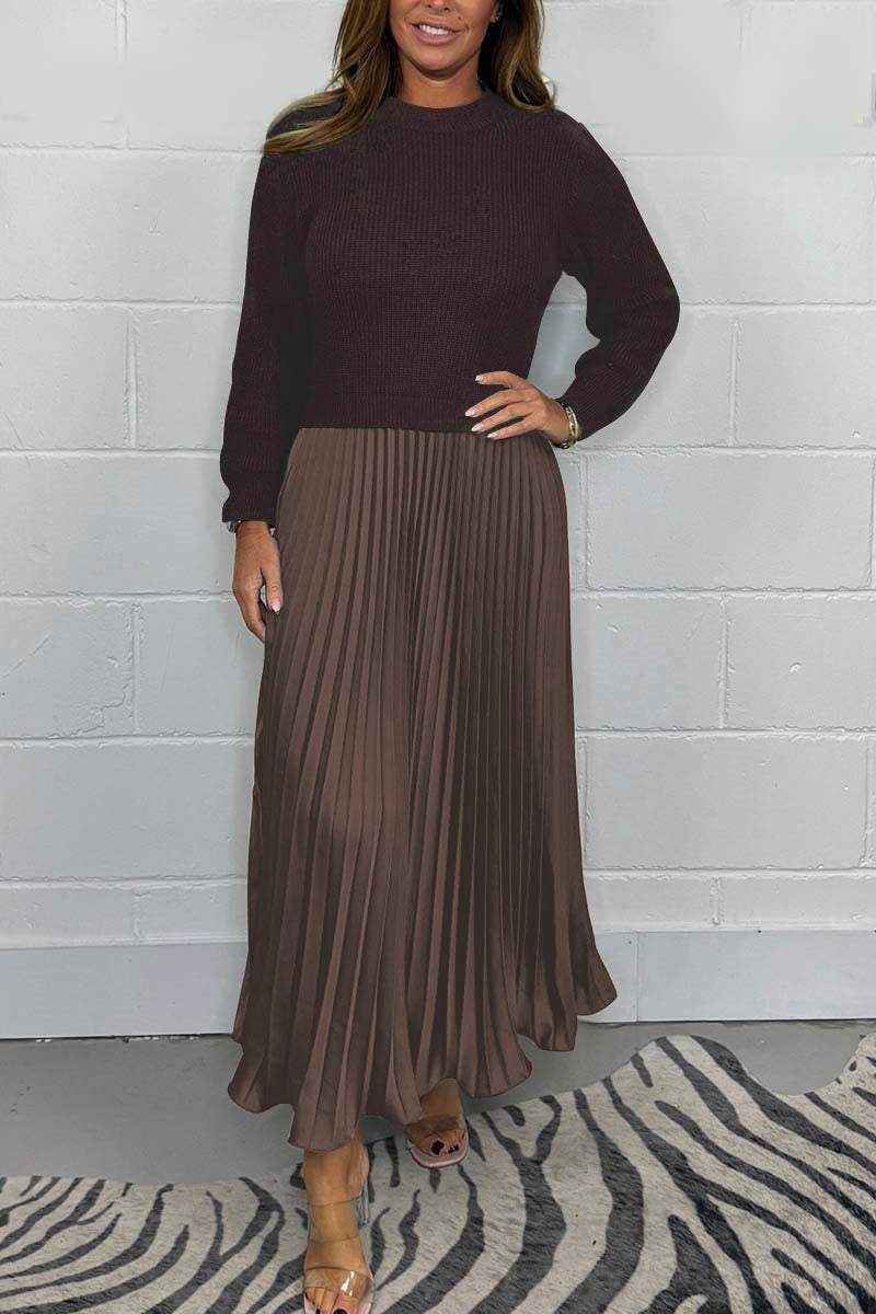 Ingrid - Long Sleeve Jumper & Pleated Bottom Dress