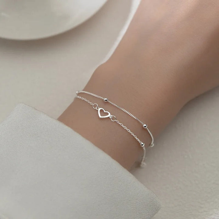 Silver heart bracelet