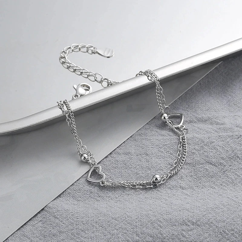 Silver heart bracelet