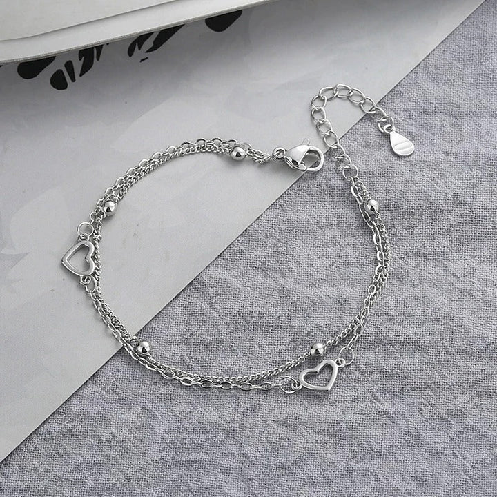 Silver heart bracelet