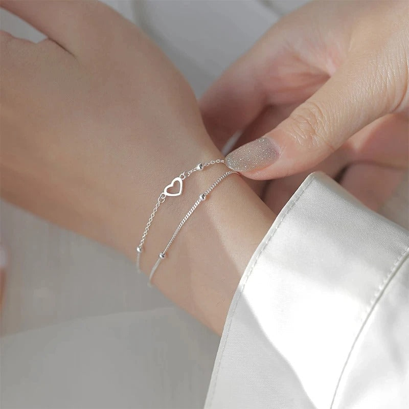 Silver heart bracelet