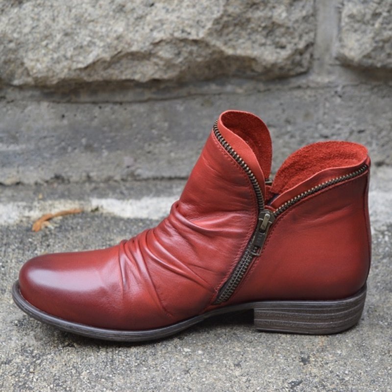 Kerstin™ | Orthopaedic leather boots with zip closure