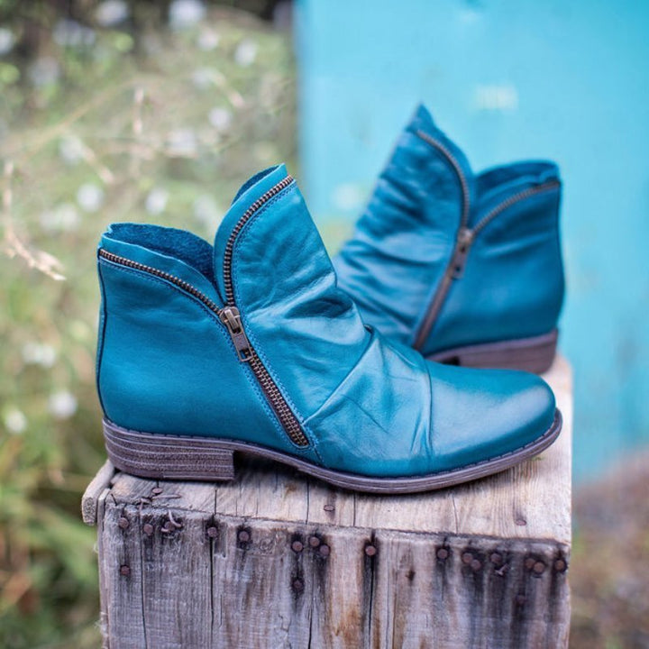 Kerstin™ | Orthopaedic leather boots with zip closure